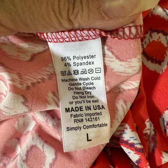 LuLaRoe Dani Sz L Red Geometric Maxi Dress Silky - Picture 4 of 5